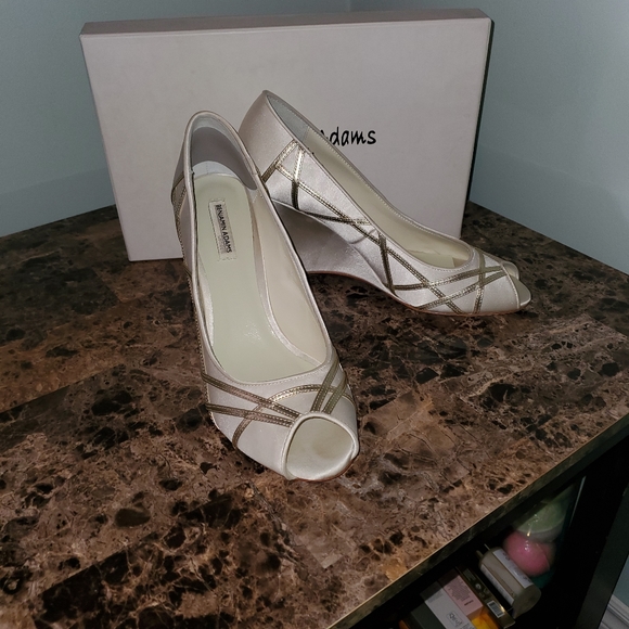 Benjamin Adam's Veronica Silk Ivory Shoes - Picture 9 of 12